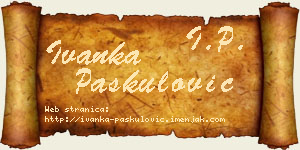 Ivanka Paskulović vizit kartica